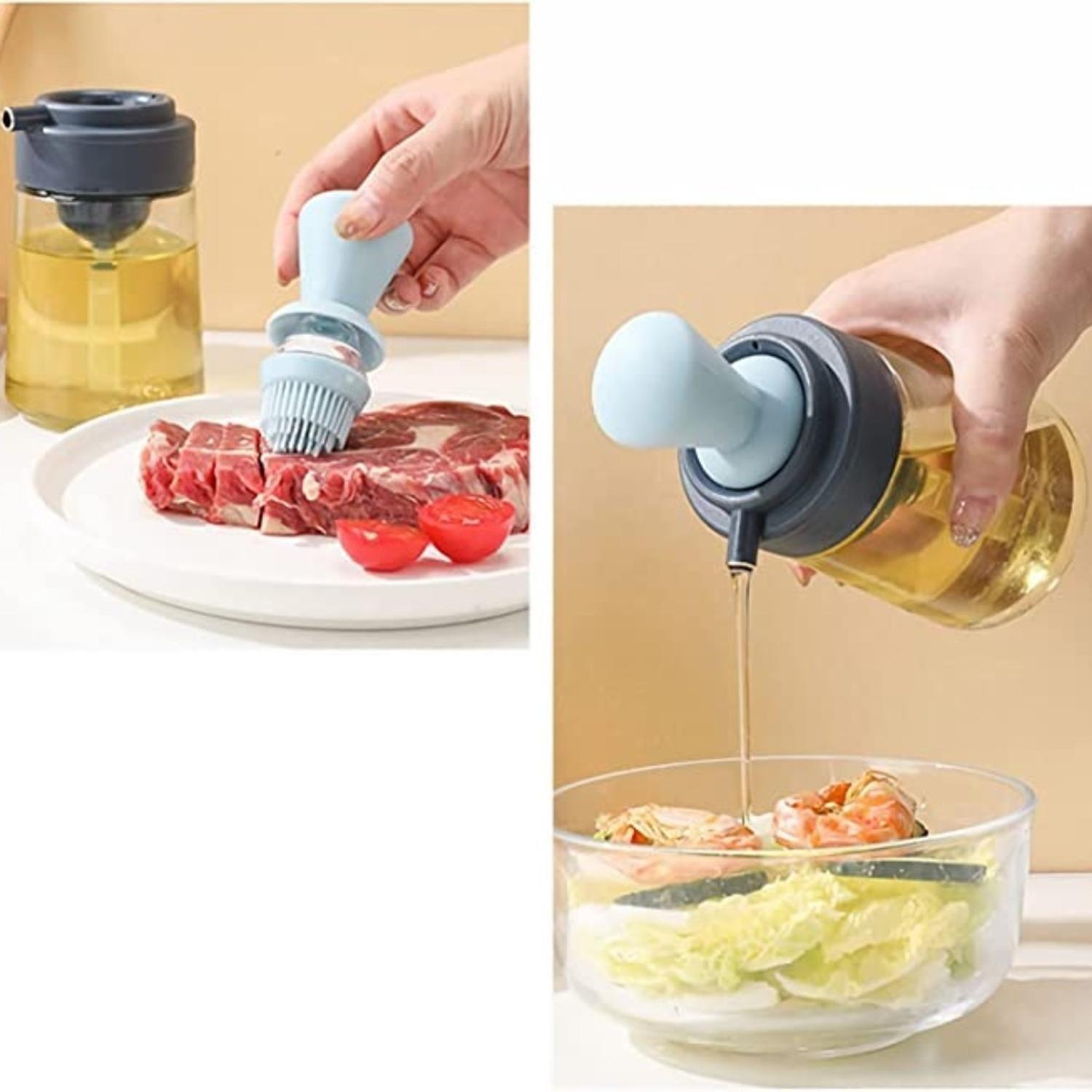 Dispensador De Aceite 2 En 1 Dosificador Botella De Vidrio-1