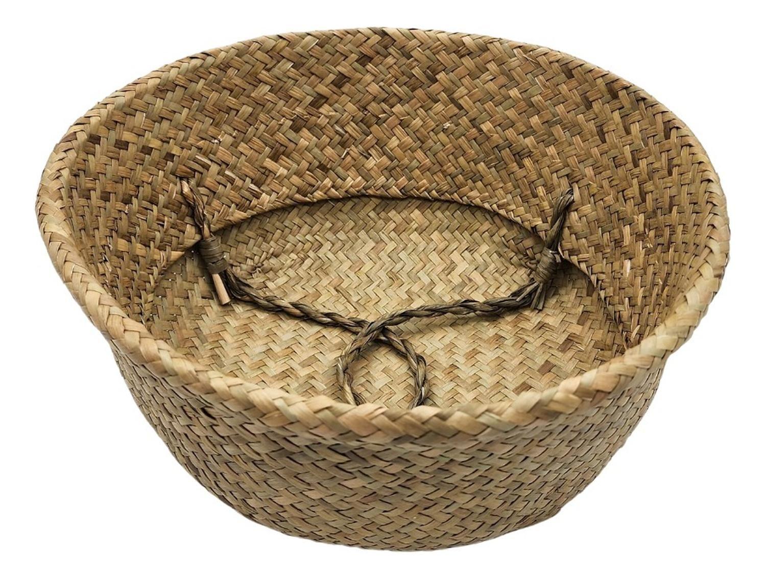 Macetero Cesto Maceta De Mimbre Tejida Plegable Con Asas-2