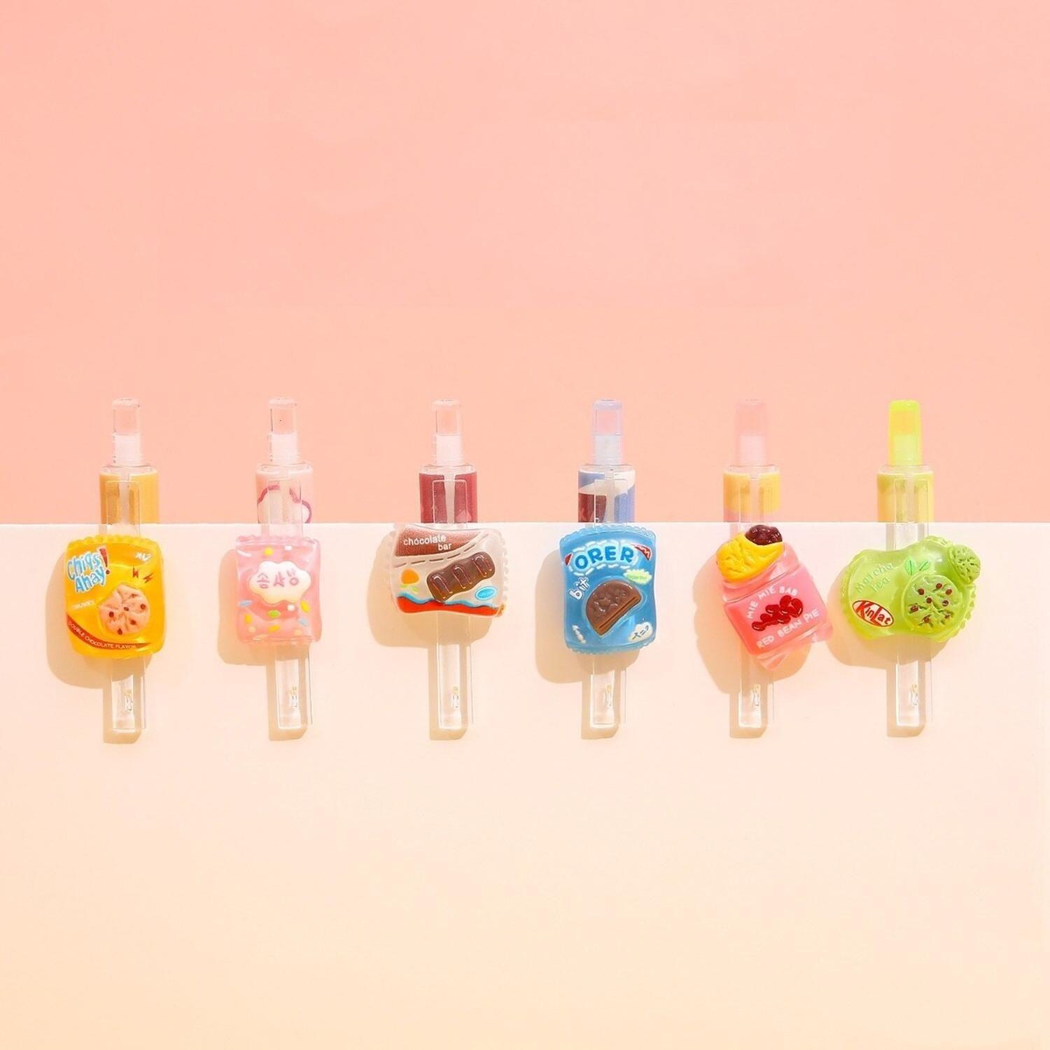 Set 6 Lapices Estilo Boligrafos Kawaii Alimentos Lapiz Cute-5