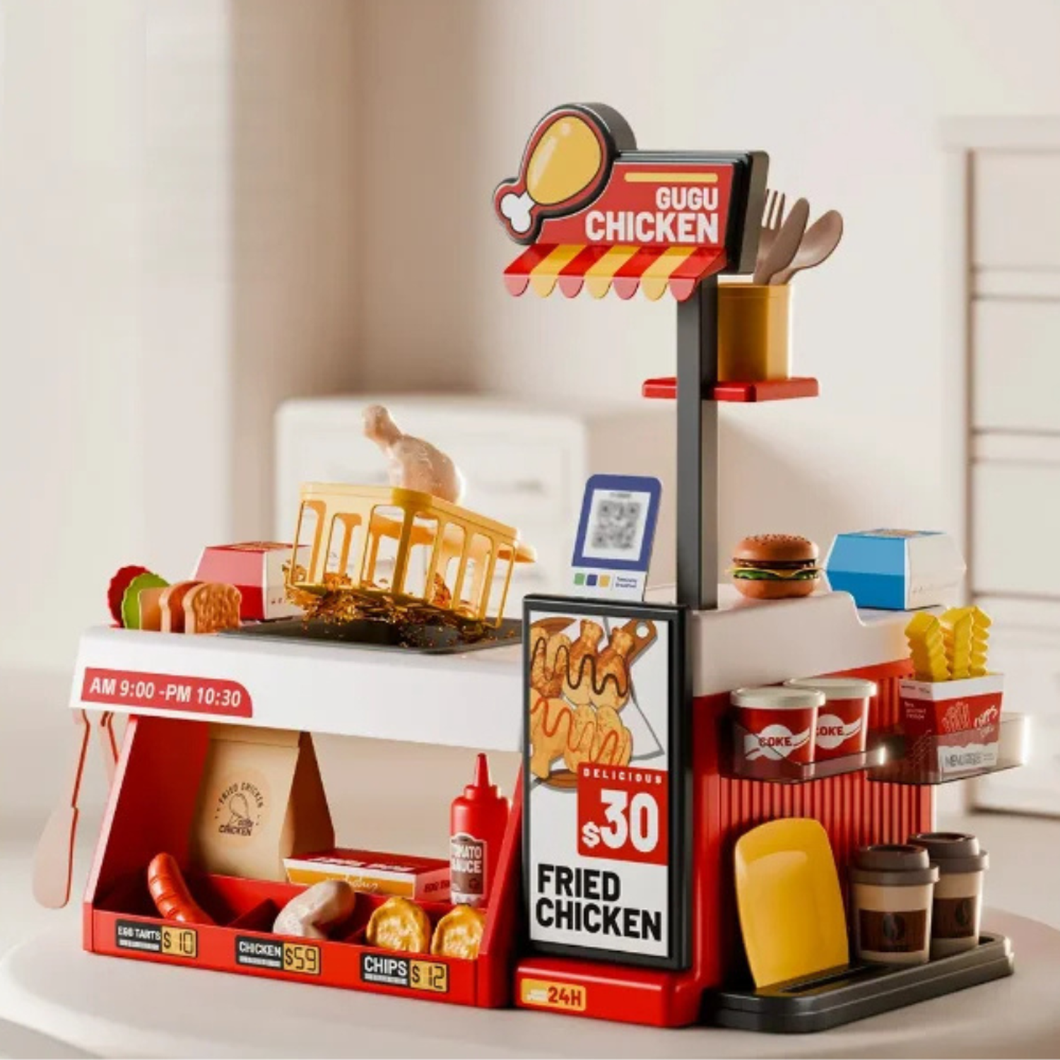 Cocina de Juguete Tienda Pollo Frito 52 Piezas Infantil-2