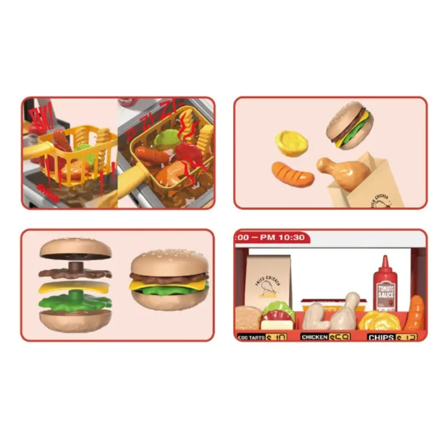 Cocina de Juguete Tienda Pollo Frito 52 Piezas Infantil-6