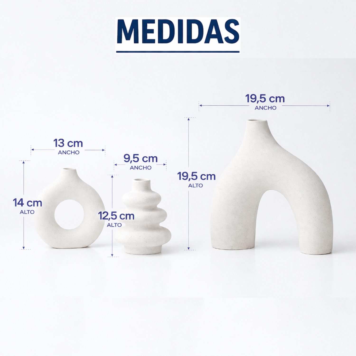 Set 3 Floreros de Ceramica Decorativos Estilo Nordico Hogar-9