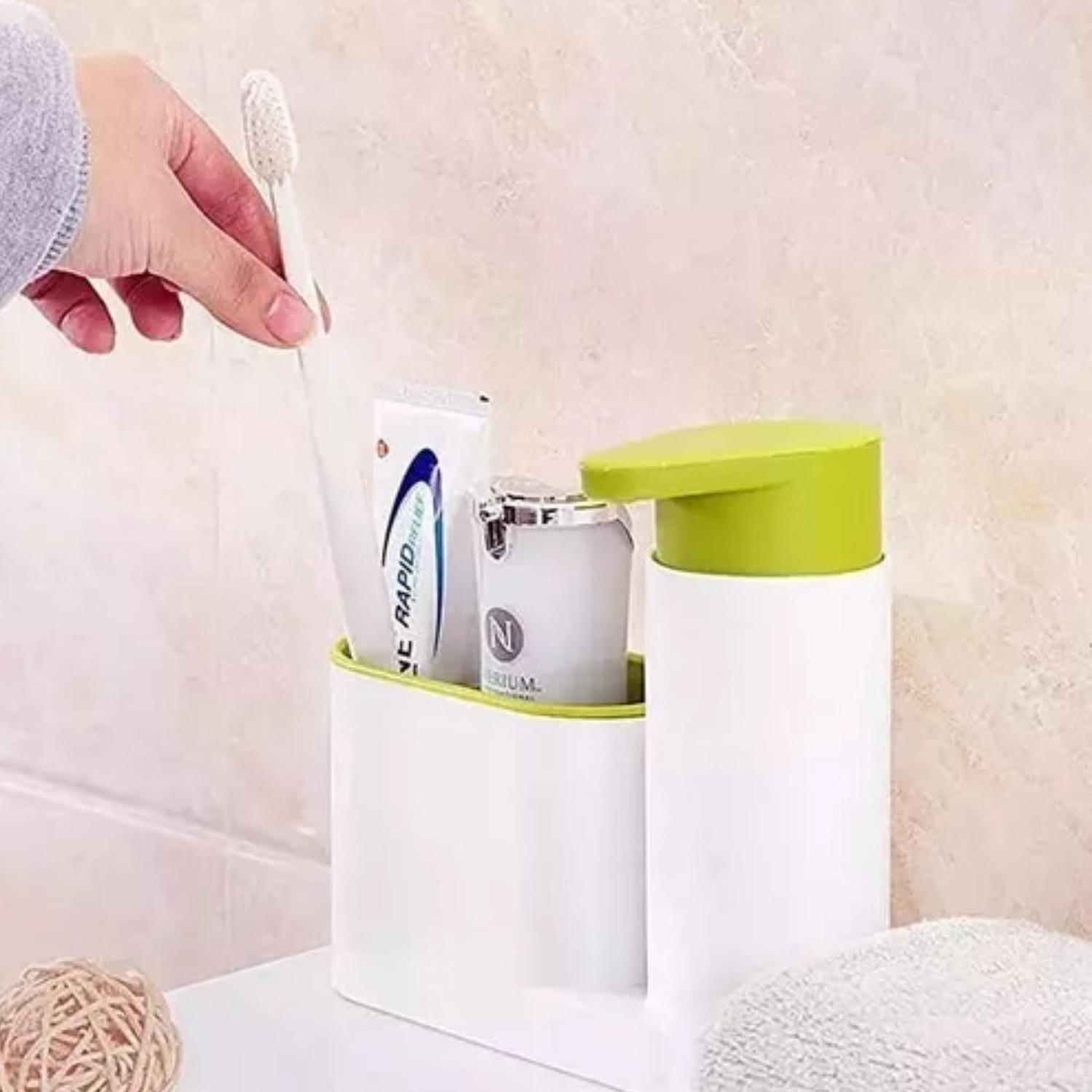 Dispensador De Lavalozas Jabón Y Porta Esponja Organizador-5