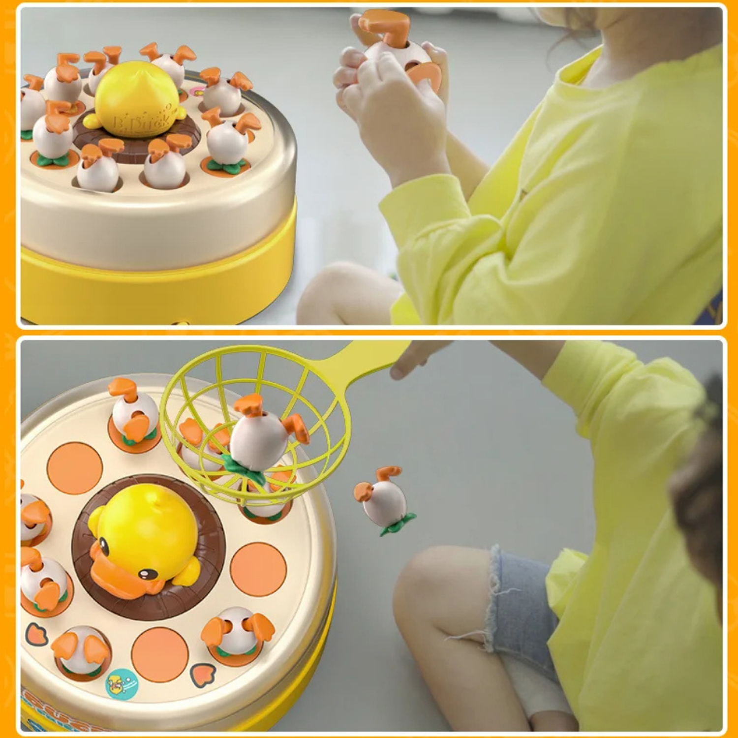 Juego De Mesa Captura Patitos Saltador Infantil Giratorio-5