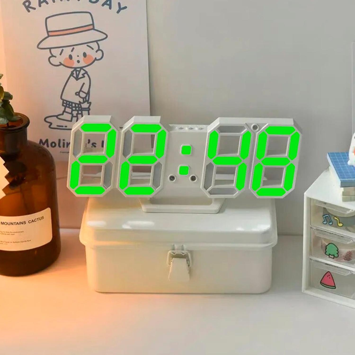 Reloj Despertador Digital Led 3d De Escritorio O Muro-2