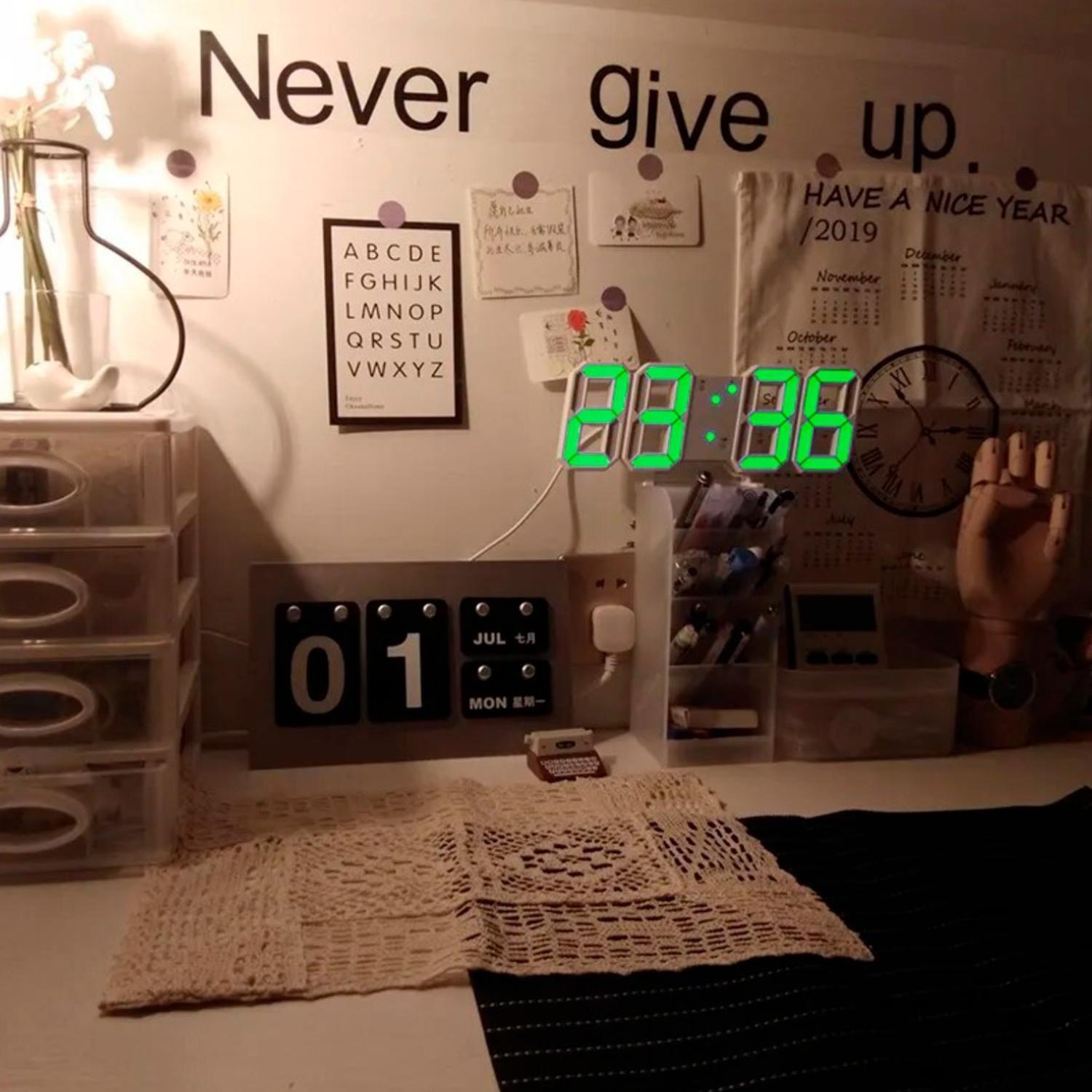 Reloj Despertador Digital Led 3d De Escritorio O Muro-4