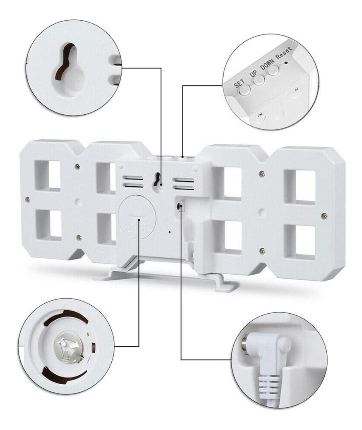 Reloj Despertador Digital Led 3d De Escritorio O Muro-7