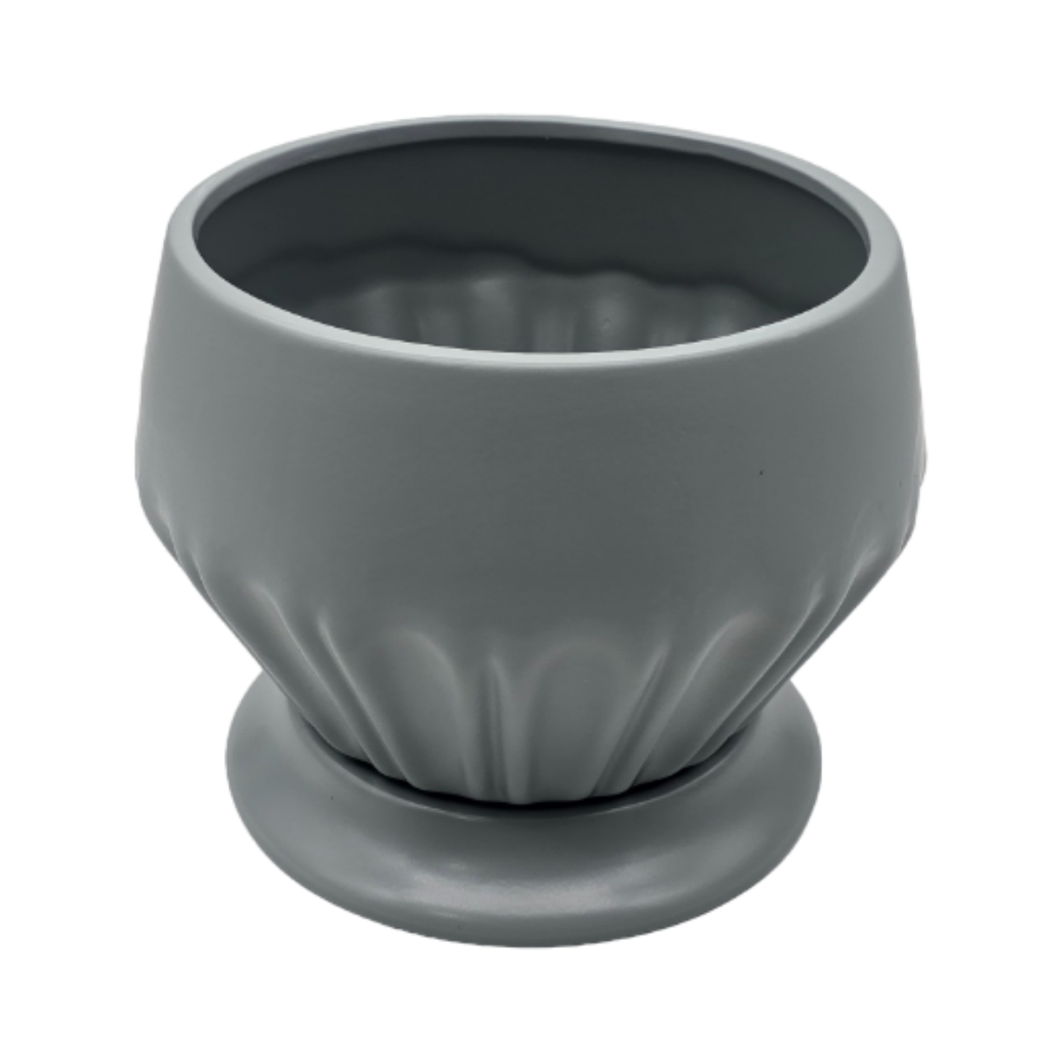 Maceteros Maceta De Ceramica Diamante Elegante Gris M-2