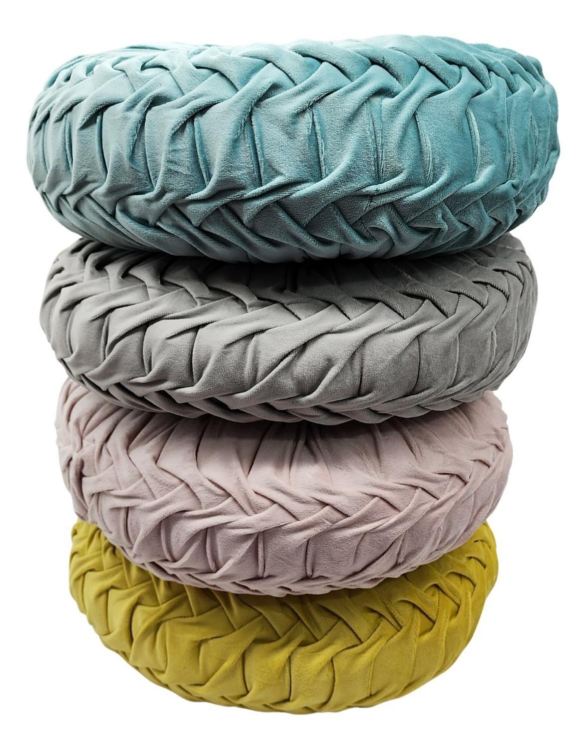 Cojín De Terciopelo Redondo Grande Para Sillón Tela Velvet-3