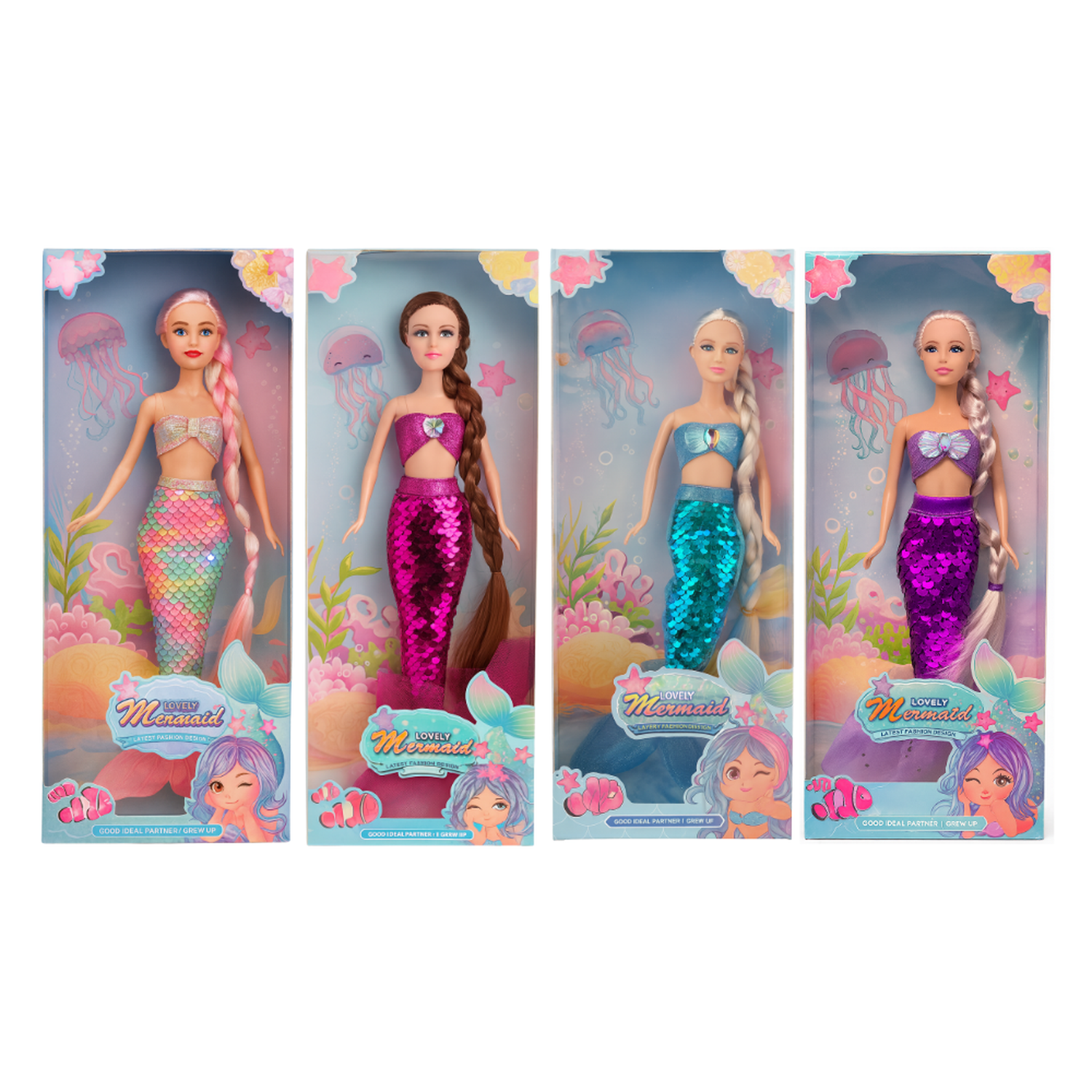 Muñeca Sirena Lovely Con Vestido De Lentejuelas Juguete-7