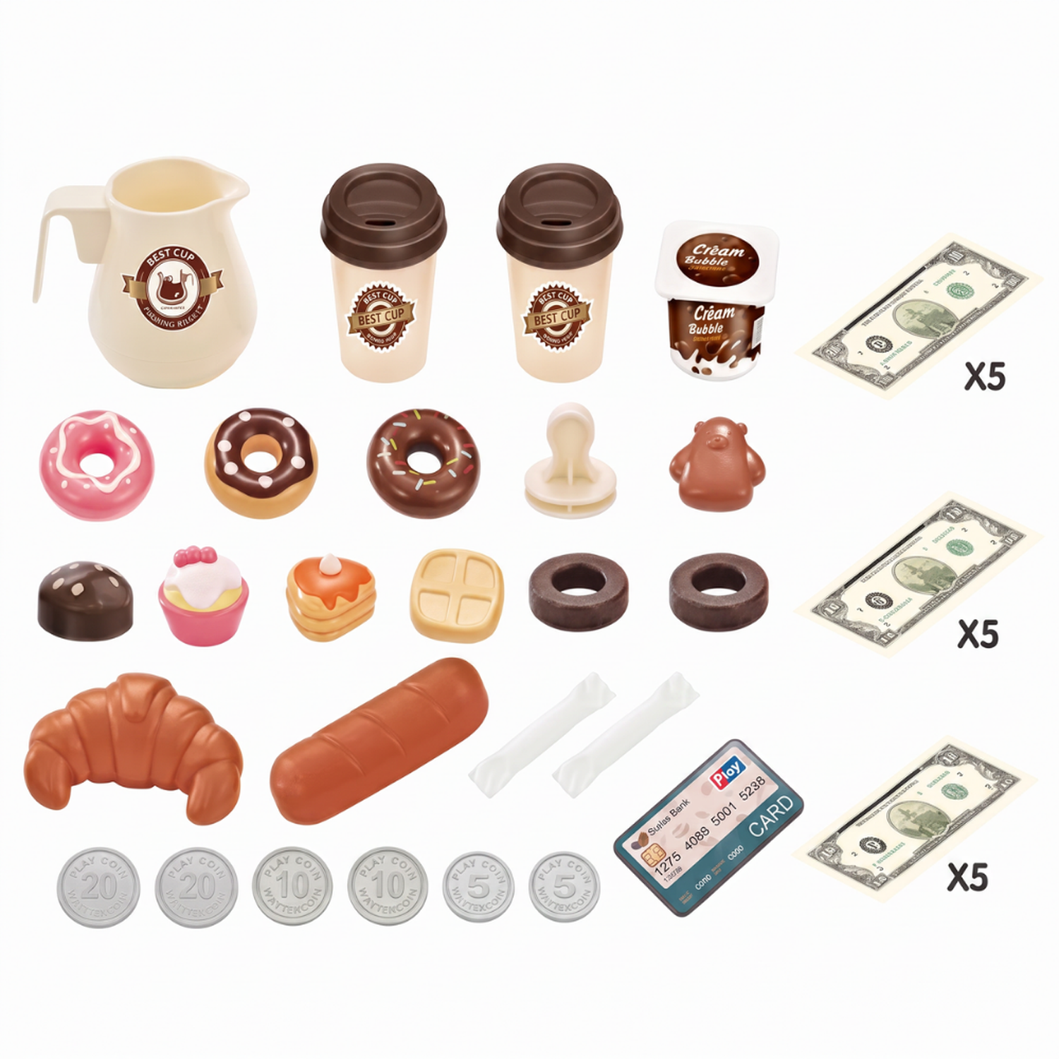 Cafeteria Infantil Con Caja Cafe Y Accesorios Juego De Roles-7