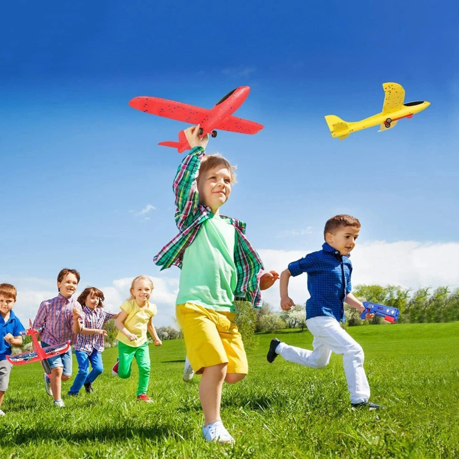 Juguete Avion Planeador Con Pistola Disparo Aereo Niños-2