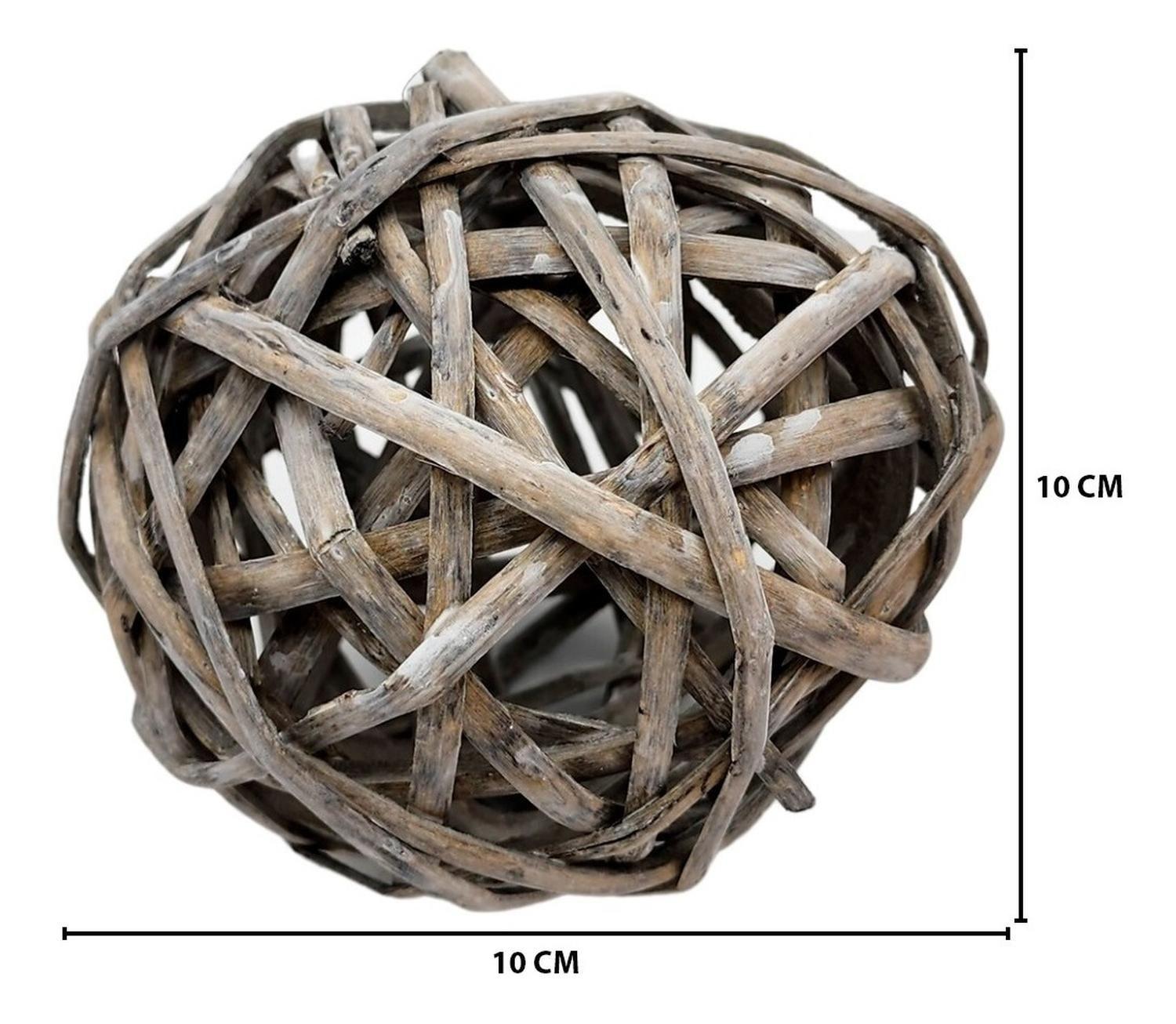 Esfera De Mimbre Para Decoración Pelotas De Mimbre Gris-1