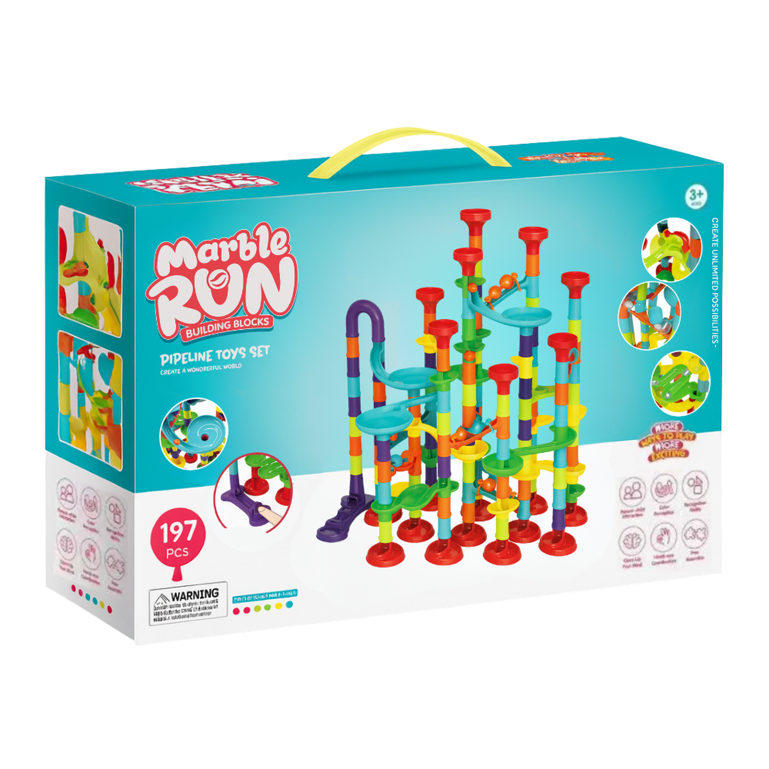 Pista De Bolitas 197 Piezas Bloques De Construccion Tobogan-6