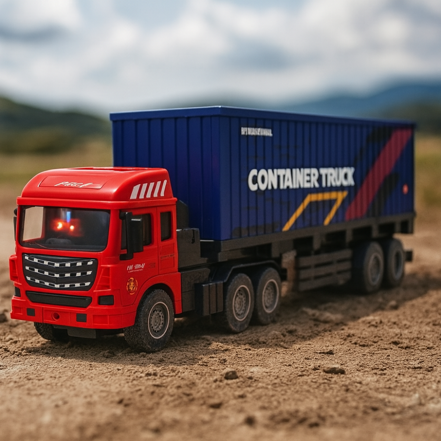 Camion Contenedor A Control Remoto Rc Juguete Con Luces-3