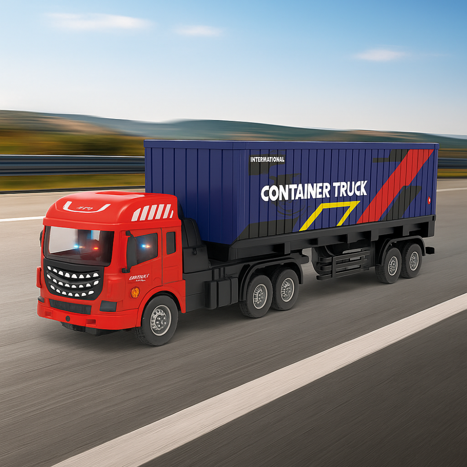 Camion Contenedor A Control Remoto Rc Juguete Con Luces-4