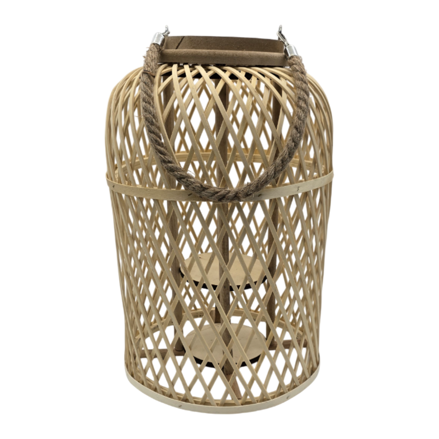 Candelabro De Bambu Natural Porta Vela Nordico Farol 40 CM-2