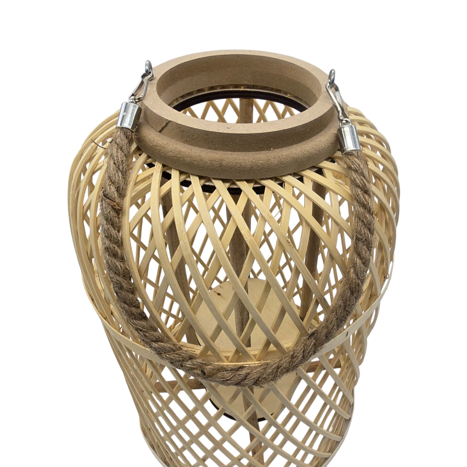 Candelabro De Bambu Natural Porta Vela Nordico Farol 40 CM-6