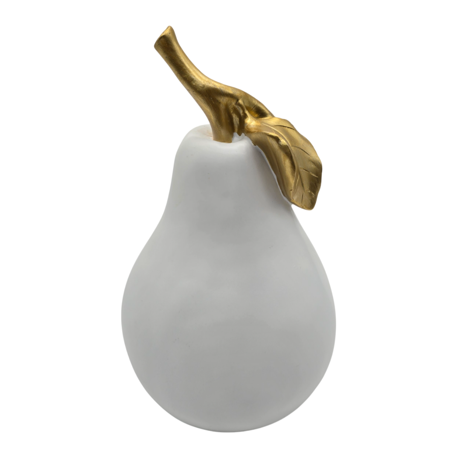Figura Adorno De Pera Blanca Decorativa En Resina Moderna-2