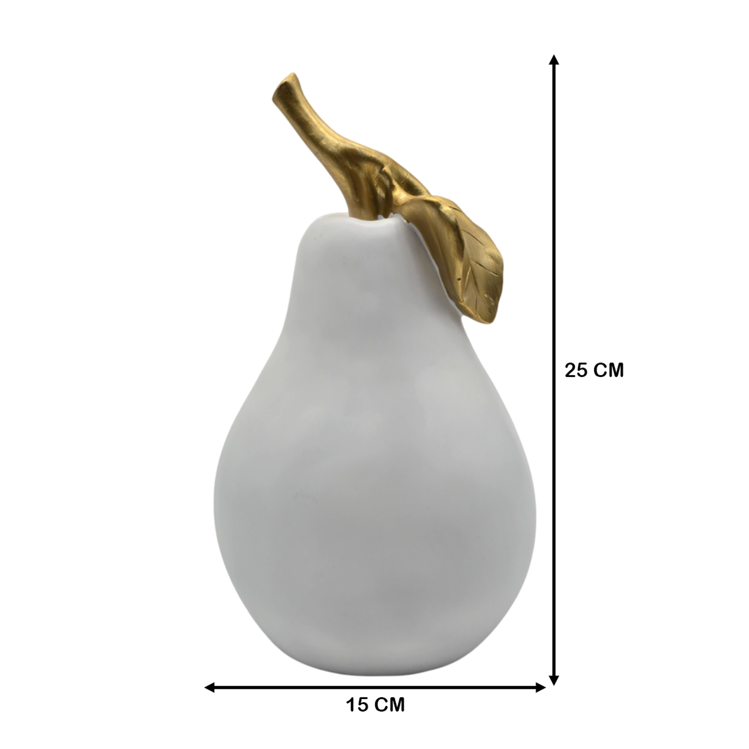 Figura Adorno De Pera Blanca Decorativa En Resina Moderna-3