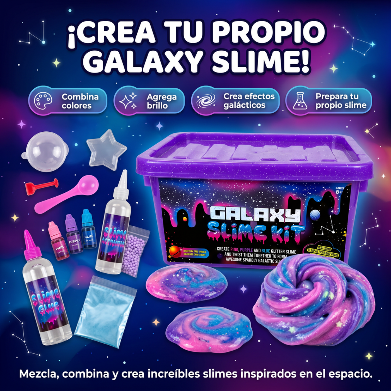 Kit Para Hacer Slime Completo Con Accesorios Y Maletín Infantil-3