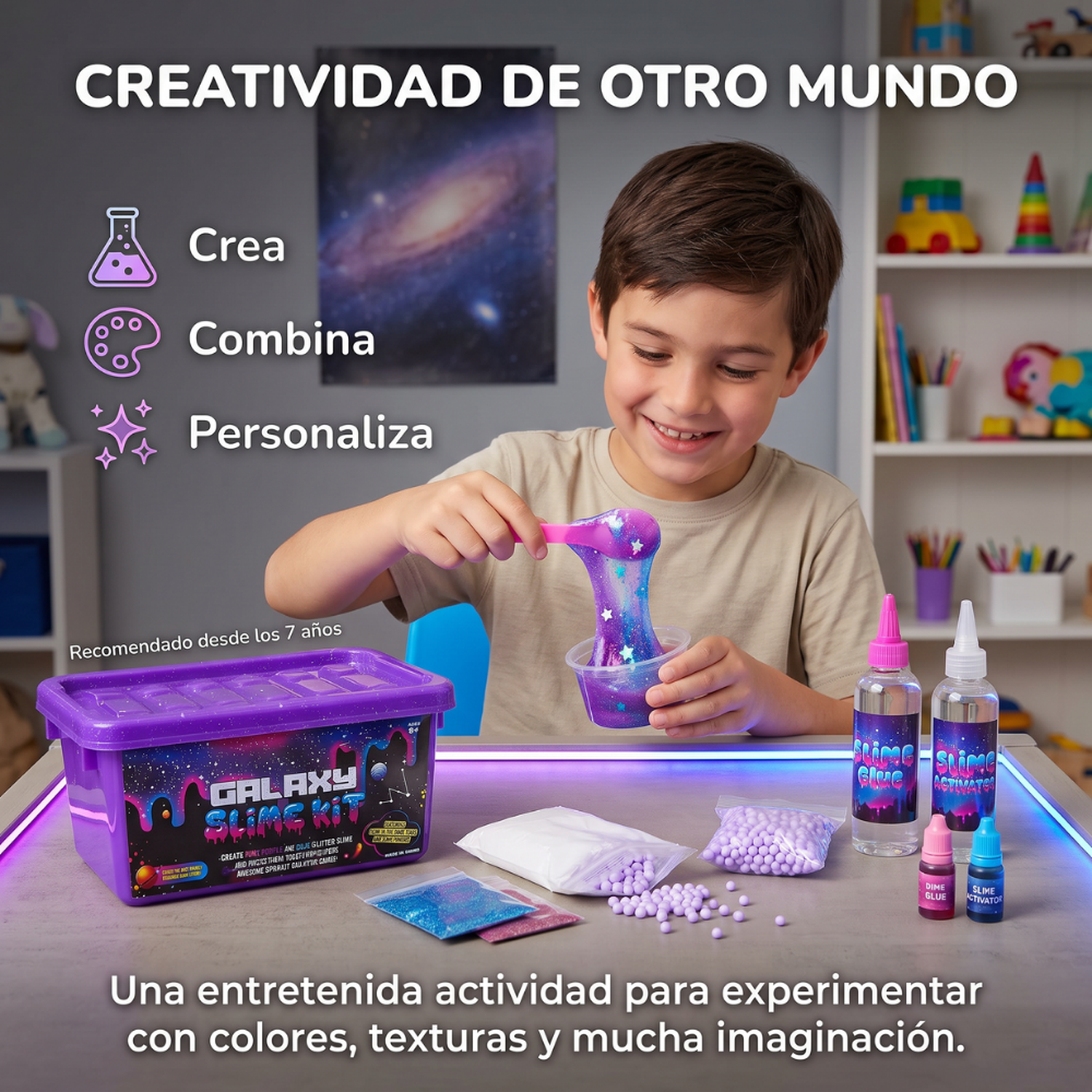 Kit Para Hacer Slime Completo Con Accesorios Y Maletín Infantil-7