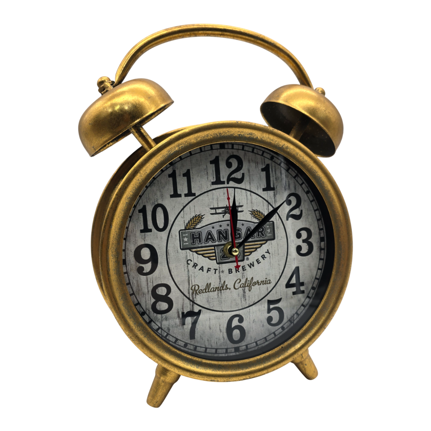Reloj De Mesa Analogico Hierro Vintage Decorativo Dorado S-4