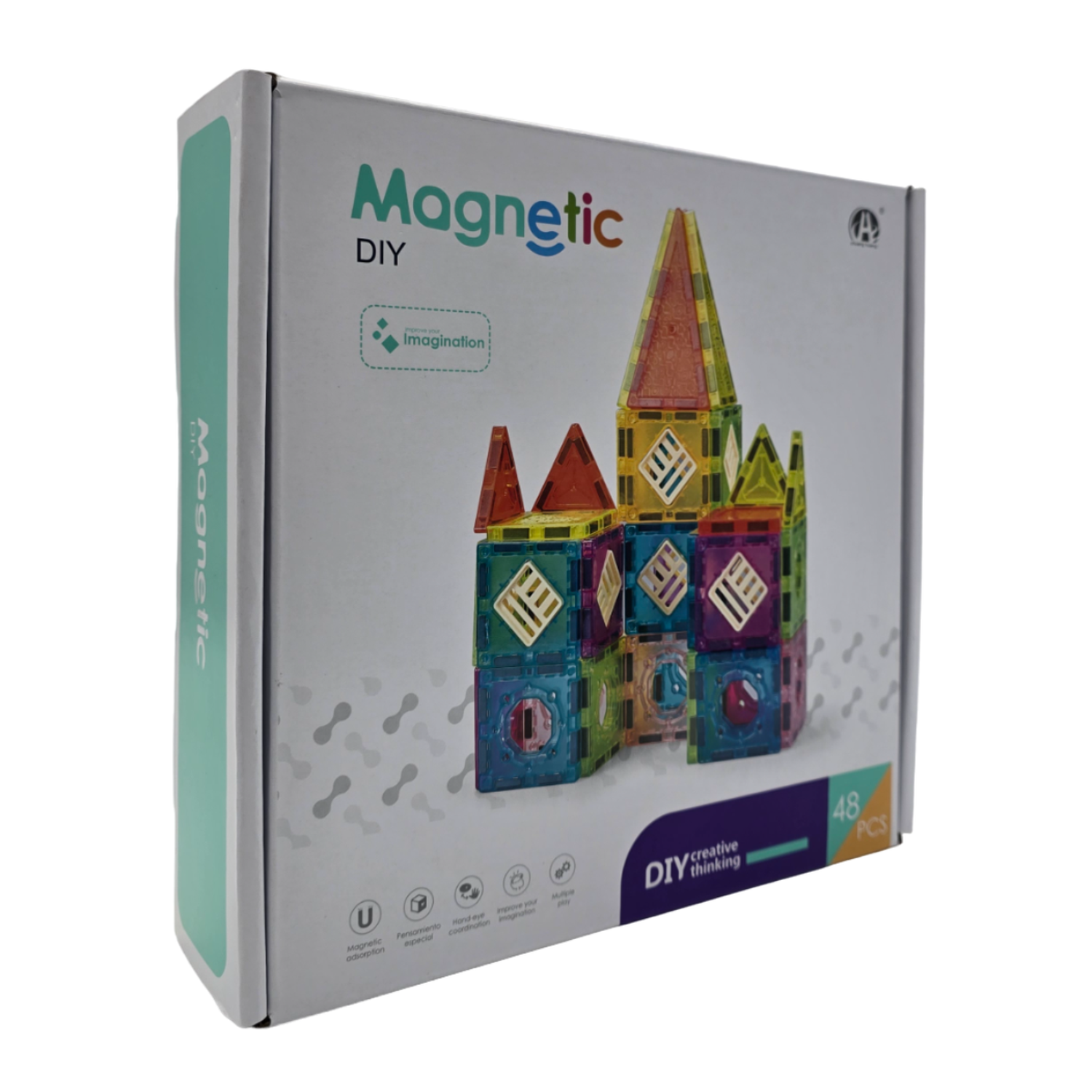 Set De Construccion Magnetico Piezas Magneticas 48 Piezas-0