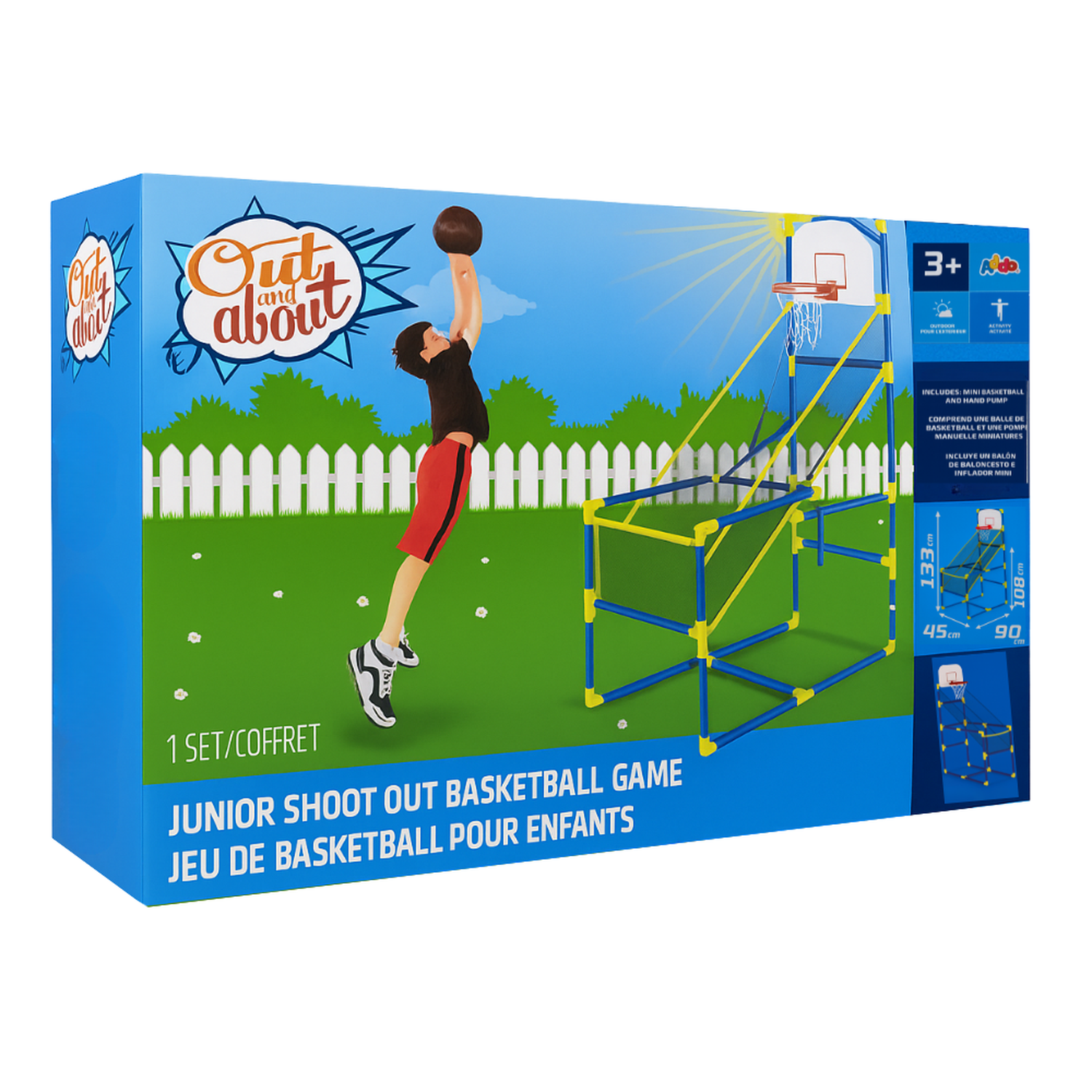 Juego De Baloncesto Infantil Con Canasta Inflador y Pelota-3