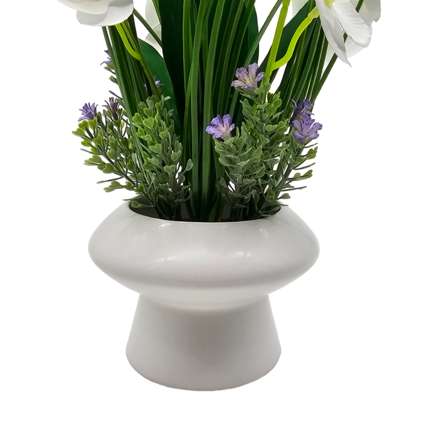 Planta Artificial Orquidea Decorativa Macetero De Ceramica S-2