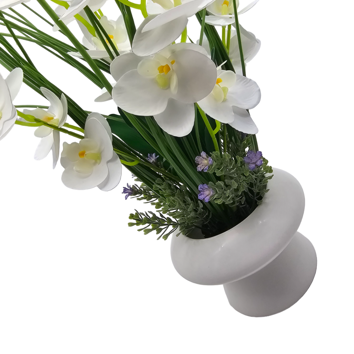 Planta Artificial Orquidea Decorativa Macetero De Ceramica S-3