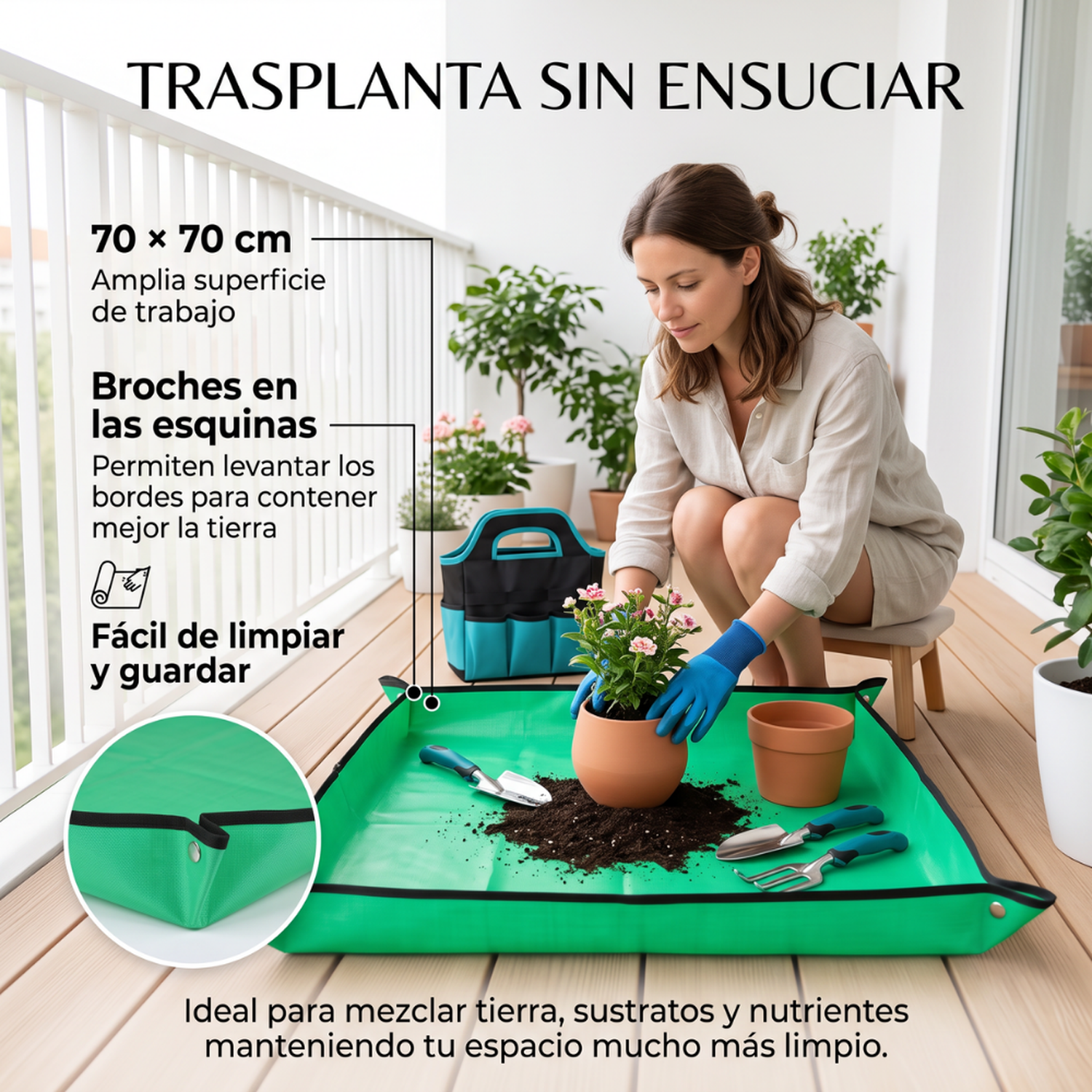 Kit Herramientas Jardineria Con Bolso Guantes Y Accesorios-4