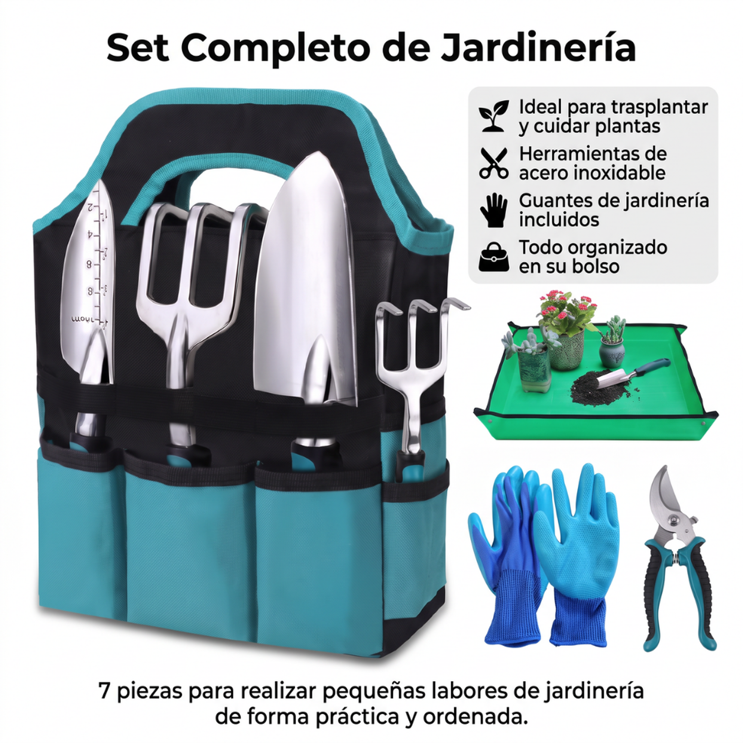 Kit Herramientas Jardineria Con Bolso Guantes Y Accesorios-5