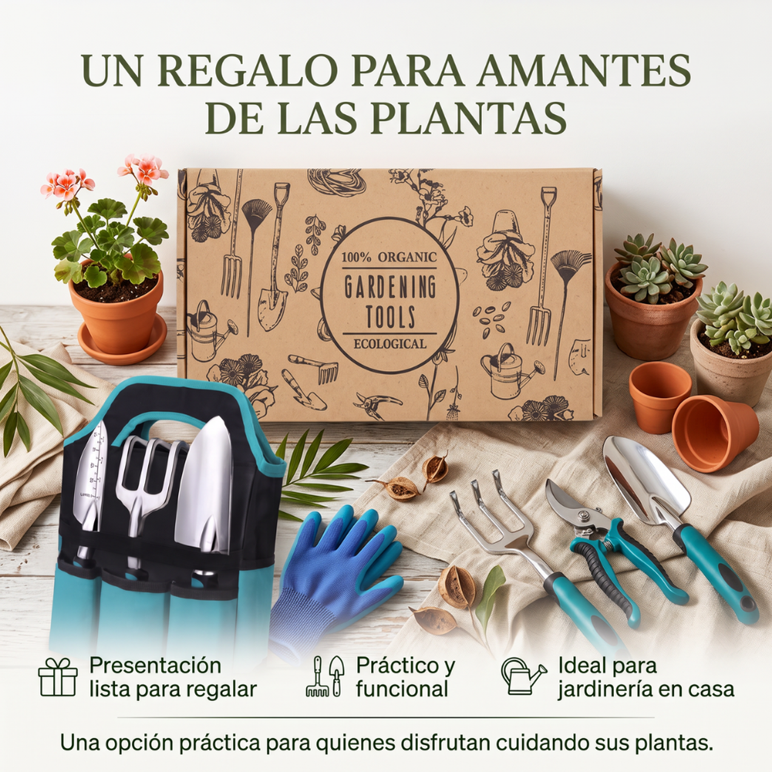 Kit Herramientas Jardineria Con Bolso Guantes Y Accesorios-6