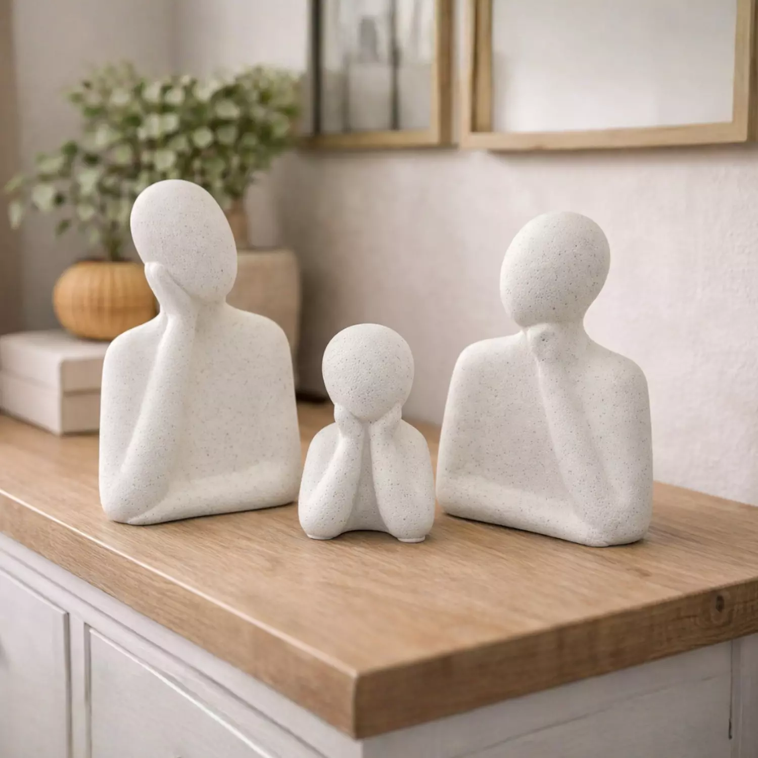 Set 3 Figuras Decorativas Pensador Minimalista De Resina-2