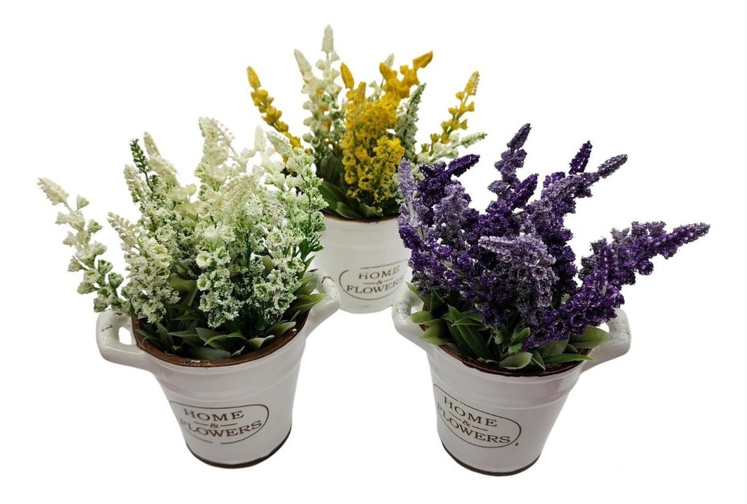 Planta Artificial Macetero Cerámica Home And Flowers Blanco-4