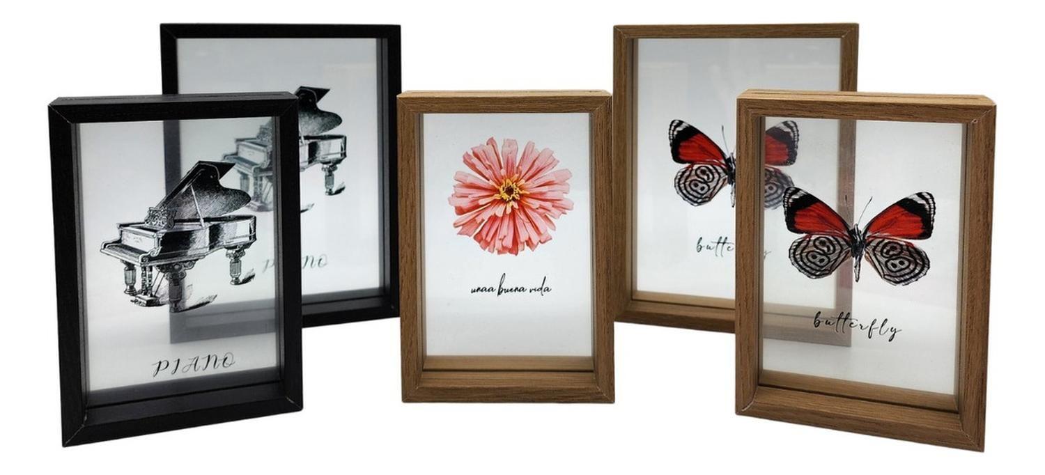 Cuadro De Vidrio Marco Madera Diseño Mariposa Decorativo-4