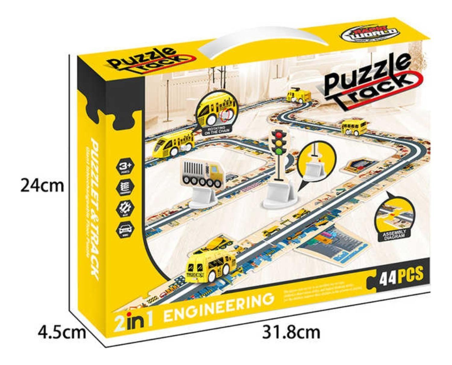 Juguete Pista De Autos Puzzle 44 Piezas Infinitas Formas-8
