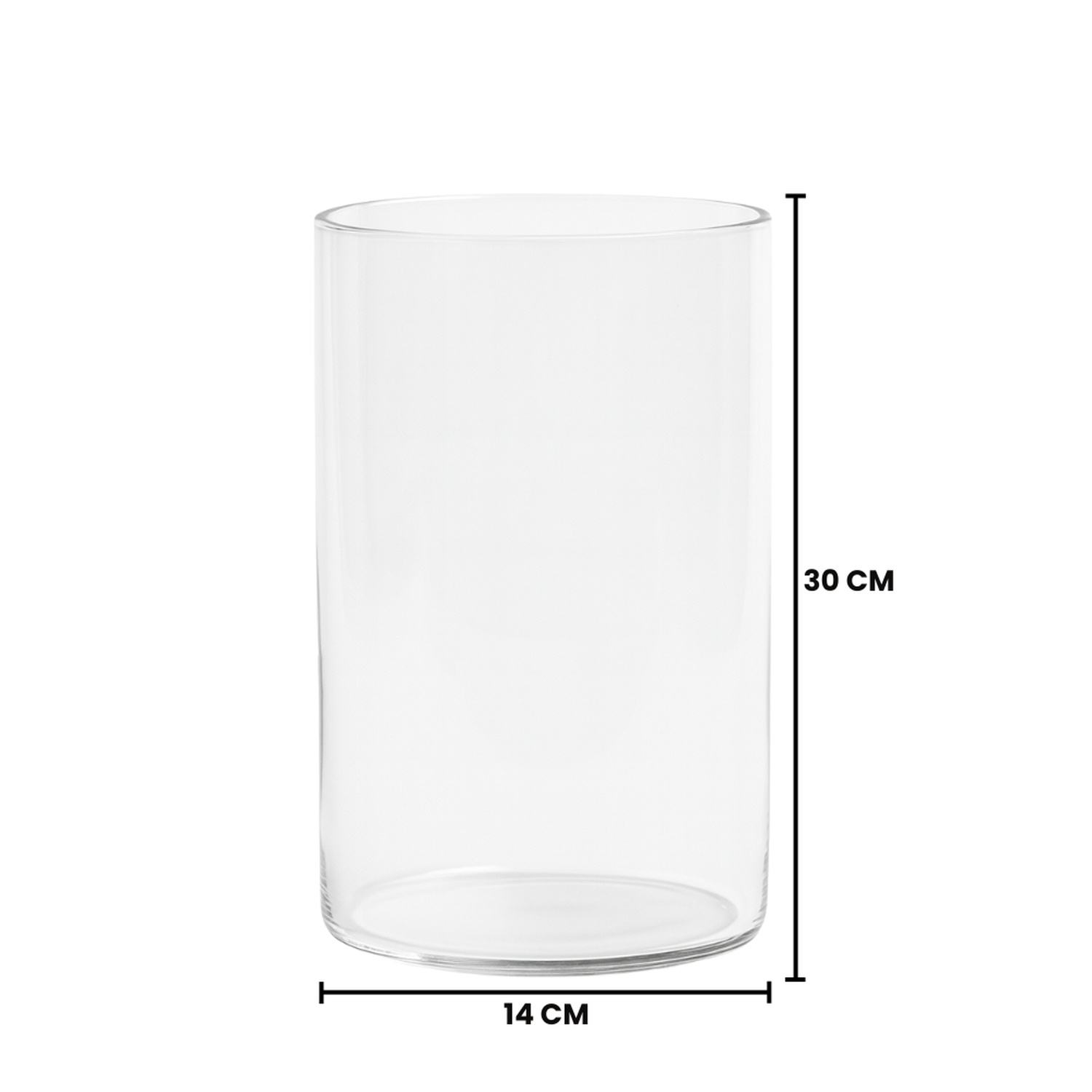 Florero De Vidrio Alto Cilindrico Transparente Jarron-3