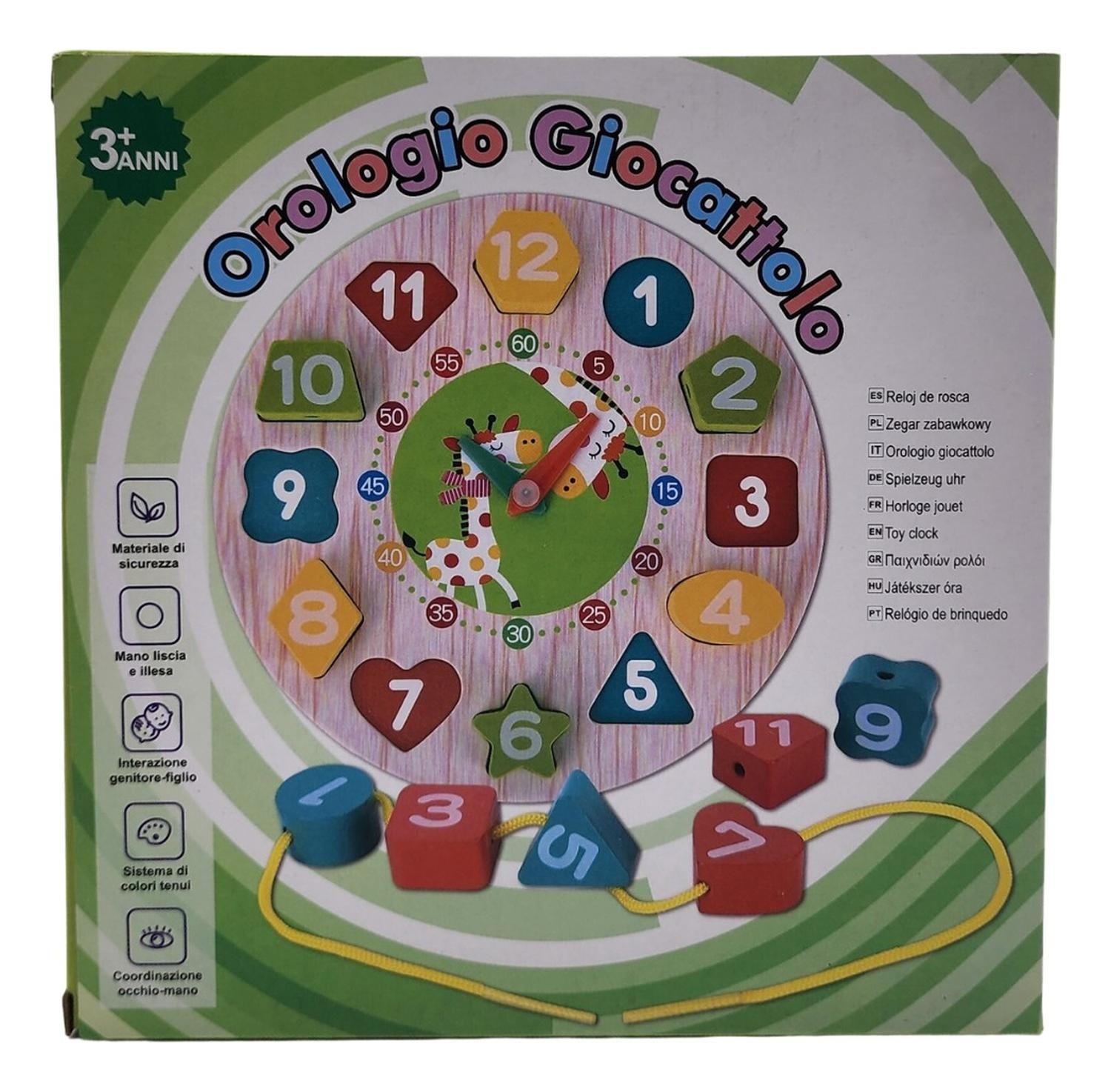 Juegos Juguete Educativo Reloj De Encaje Madera-3