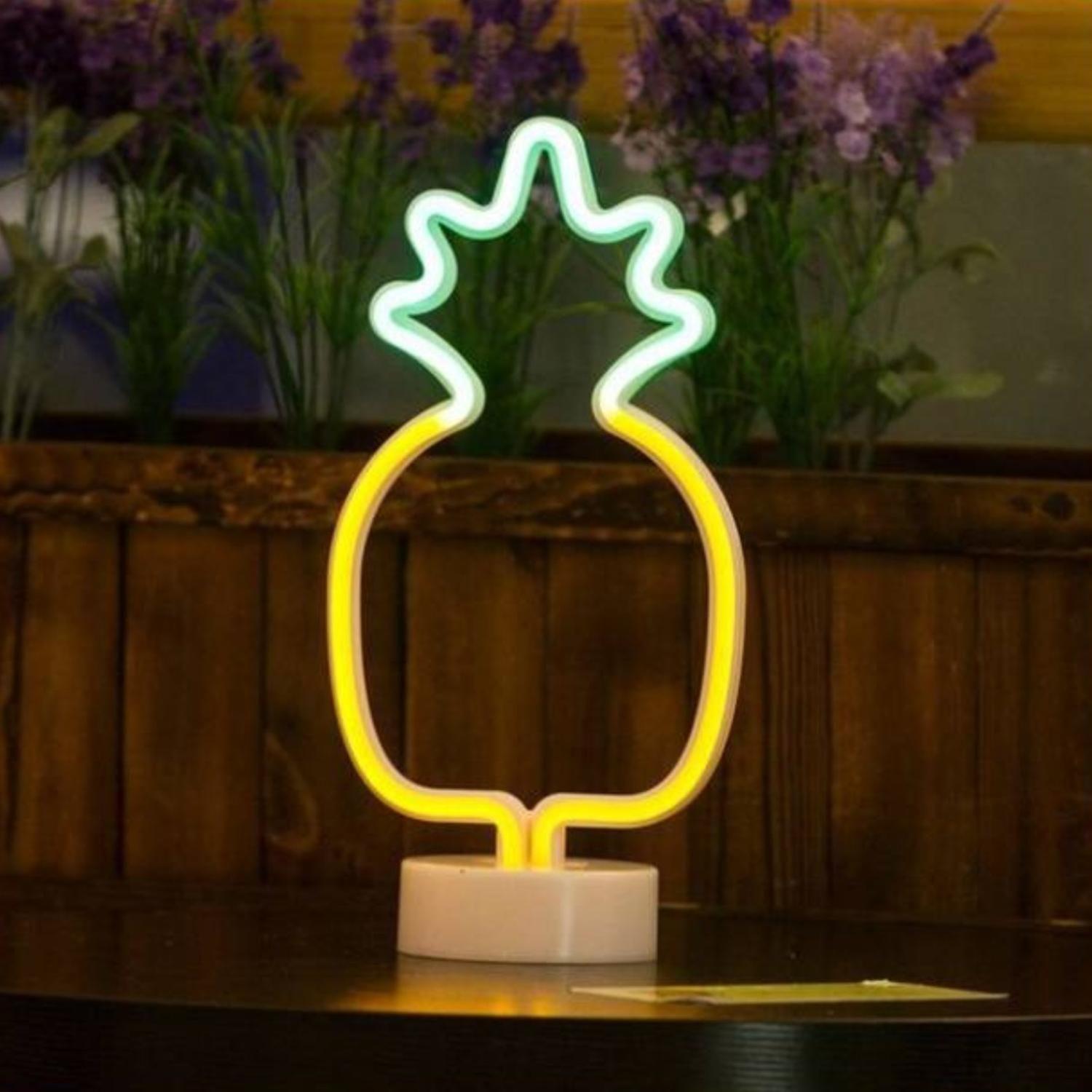 Lampara Neón Led Piña Decoración Todo Ambiente Hogar-1