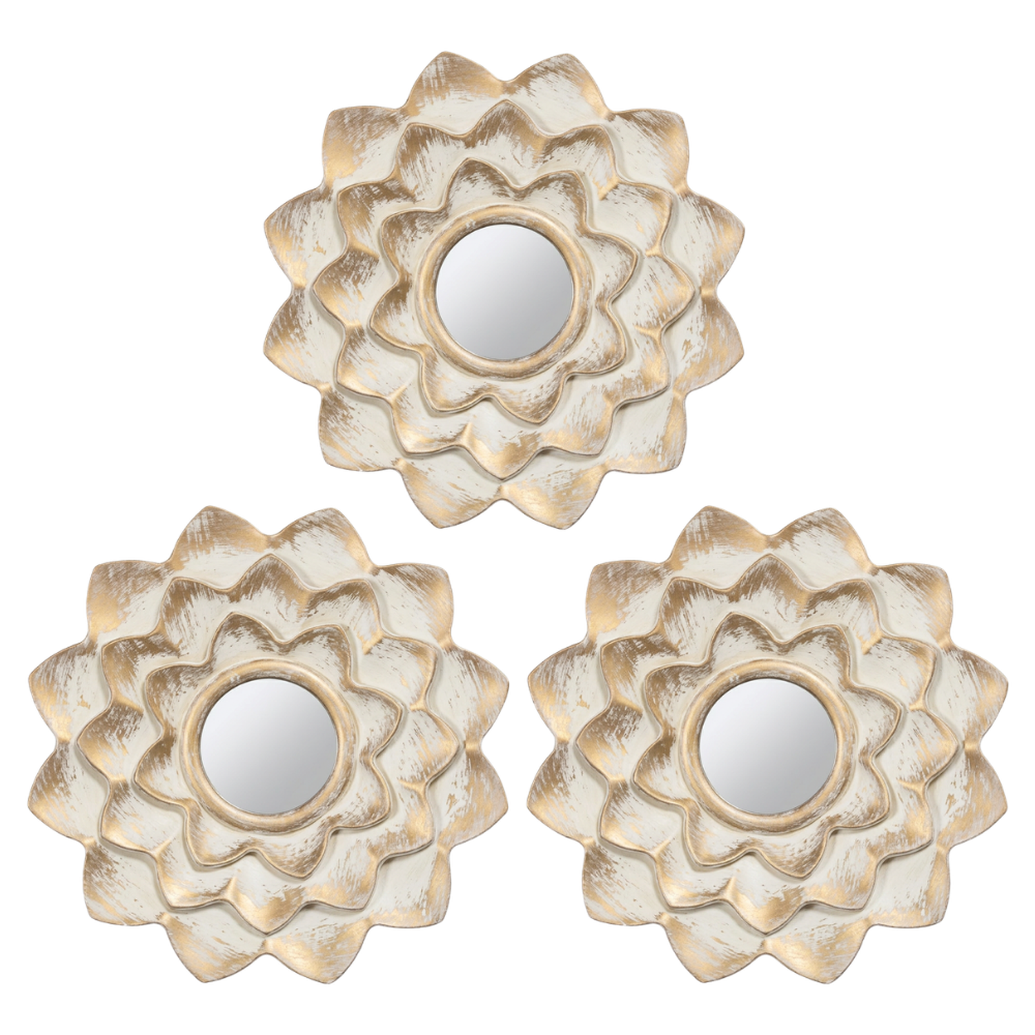 Set 3 Marcos De Espejos Decorativos Flor Para Pared Hogar-0
