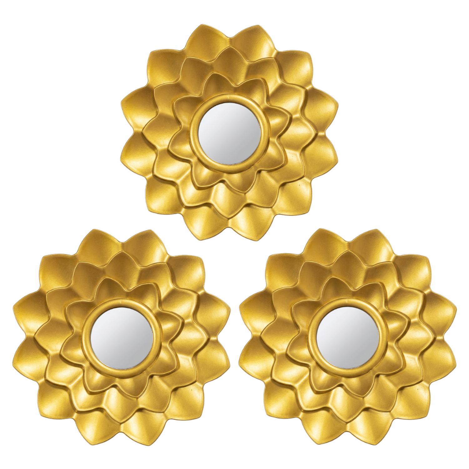 Set 3 Marcos De Espejos Decorativos Flor Para Pared Hogar-0