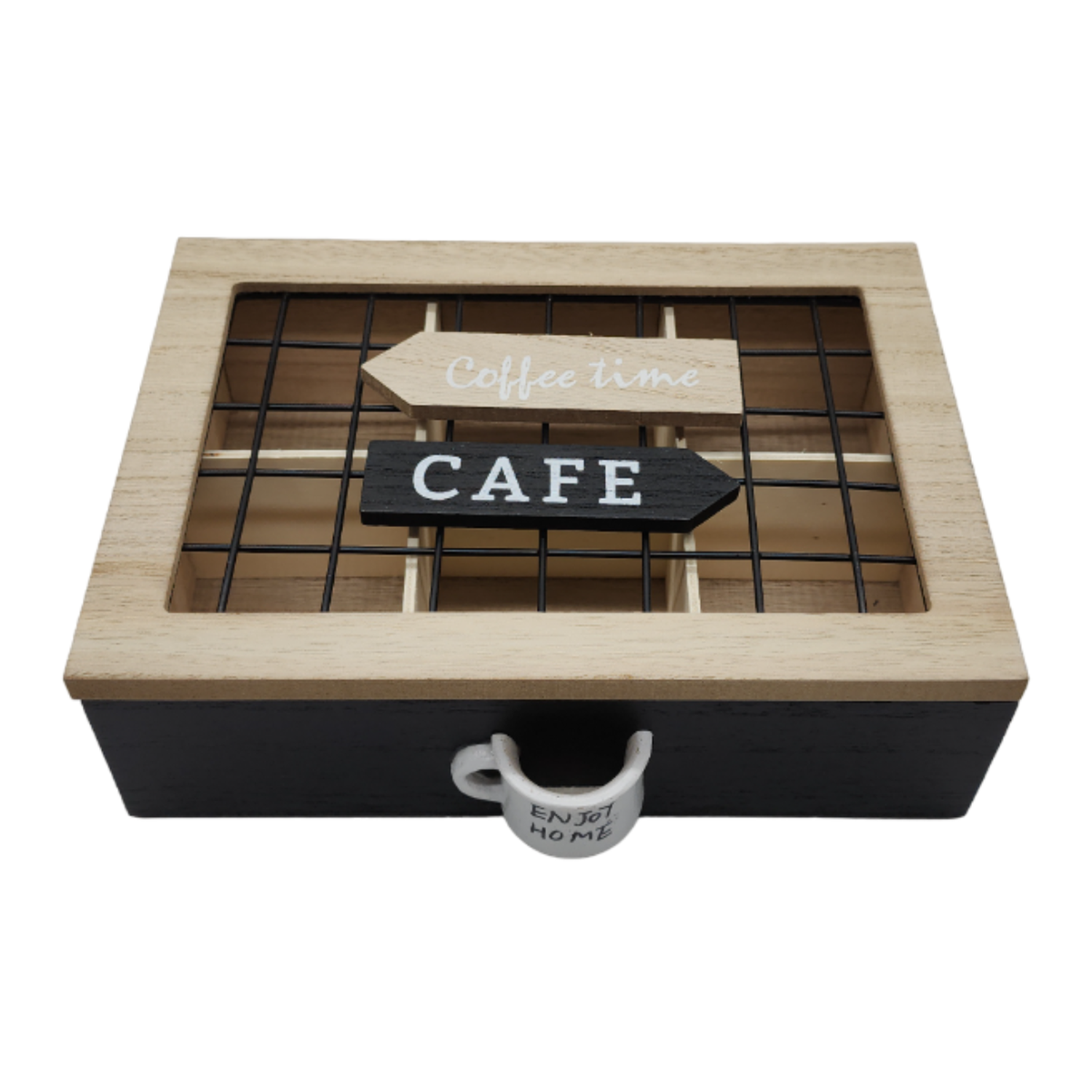 Caja De Te 6 Divisiones Tapa Con Diseño Decorativa Decohogar-2