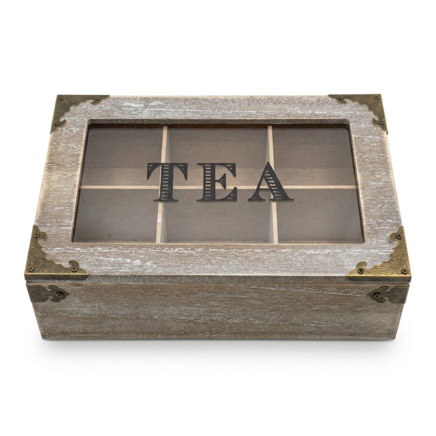 Caja De Te 6 Divisiones Tapa Con Diseño Decorativa Decohogar-2