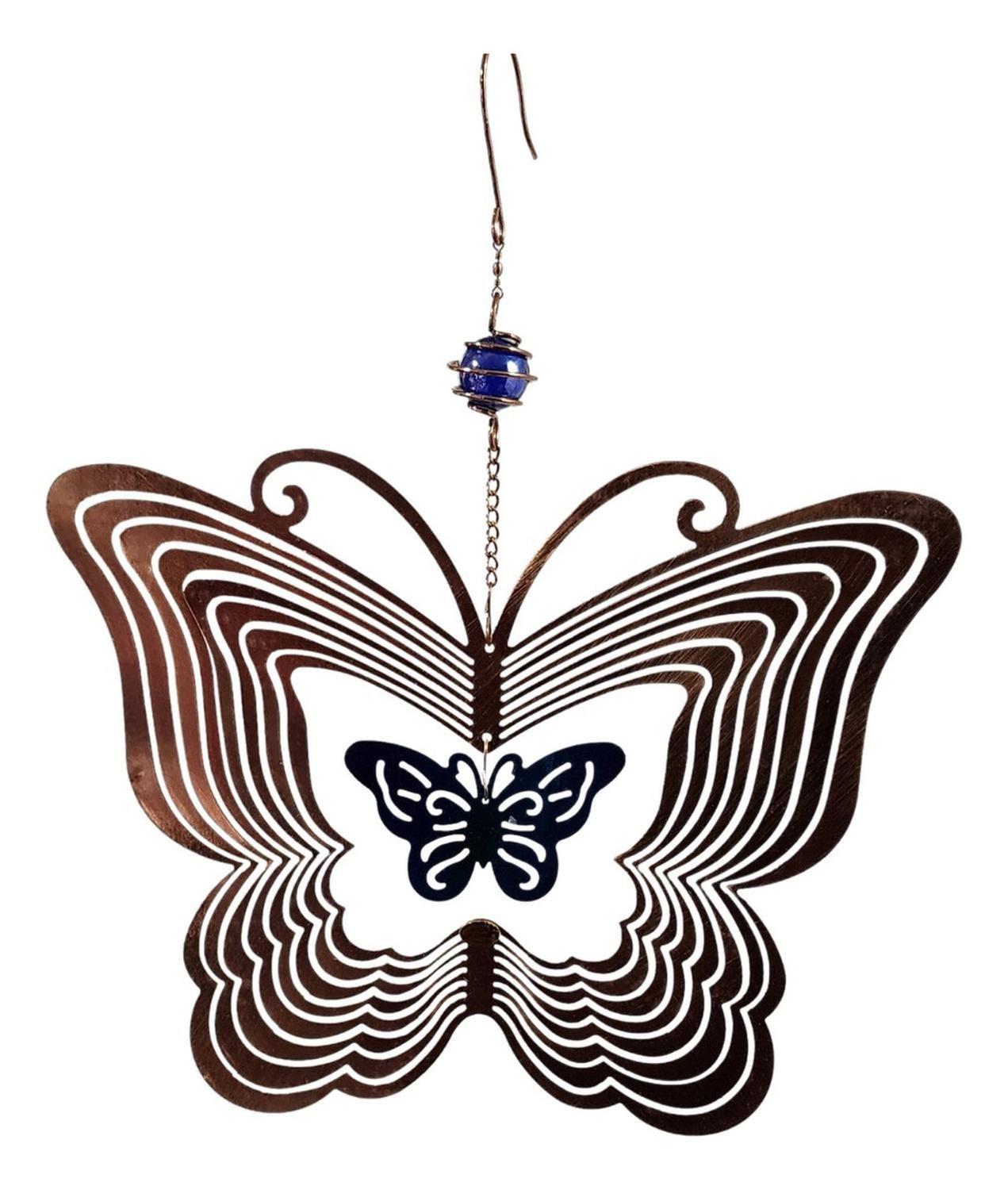 Colgante De Viento Diseño Mariposa De Metal Decoración Hogar-0