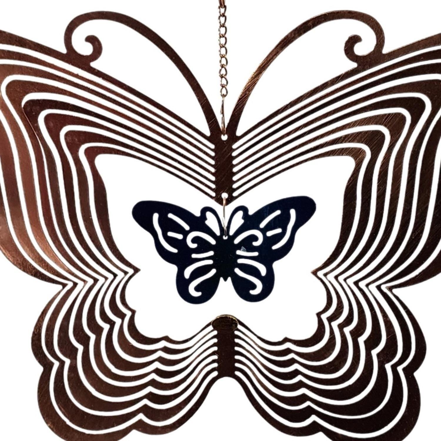 Colgante De Viento Diseño Mariposa De Metal Decoración Hogar-1