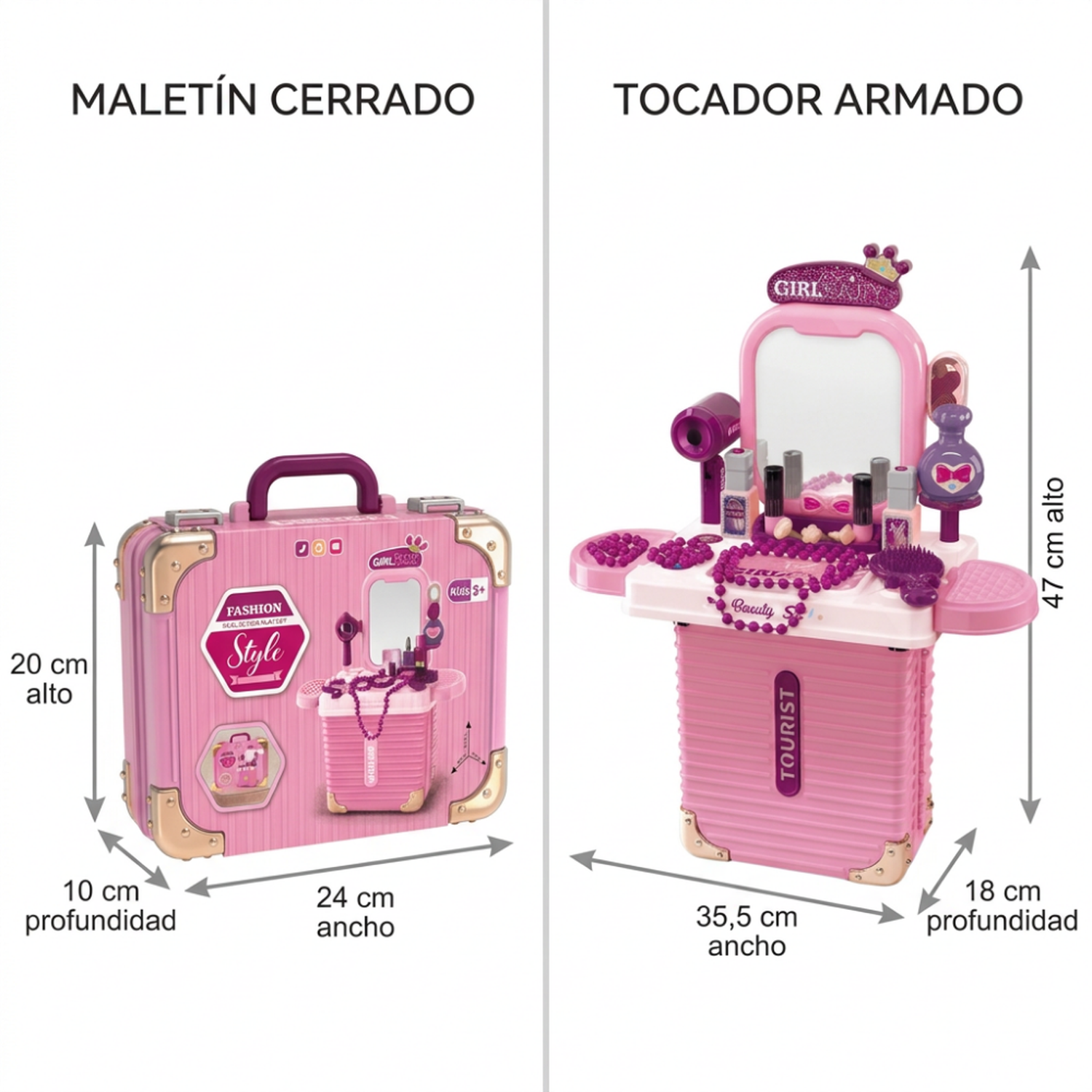 Set Maleta Tocador De Belleza Infantil Con Maquillaje Juguete-5