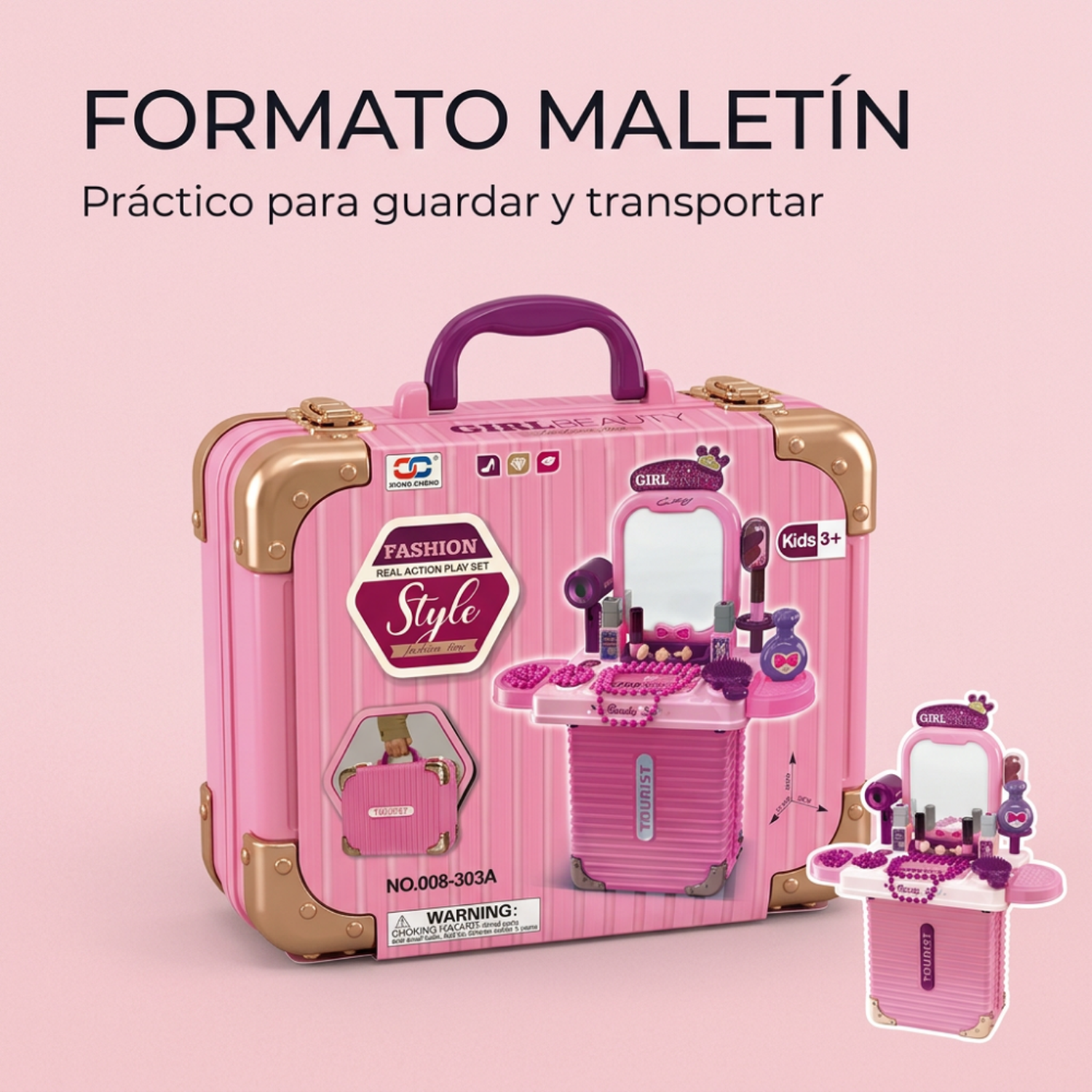 Set Maleta Tocador De Belleza Infantil Con Maquillaje Juguete-6