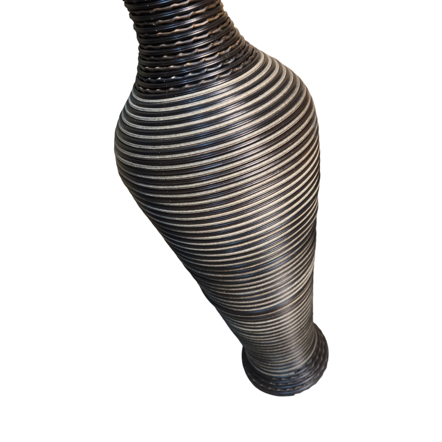 Jarron Florero Decorativo Tejido Rattan Moderno Negro 70 CM-6